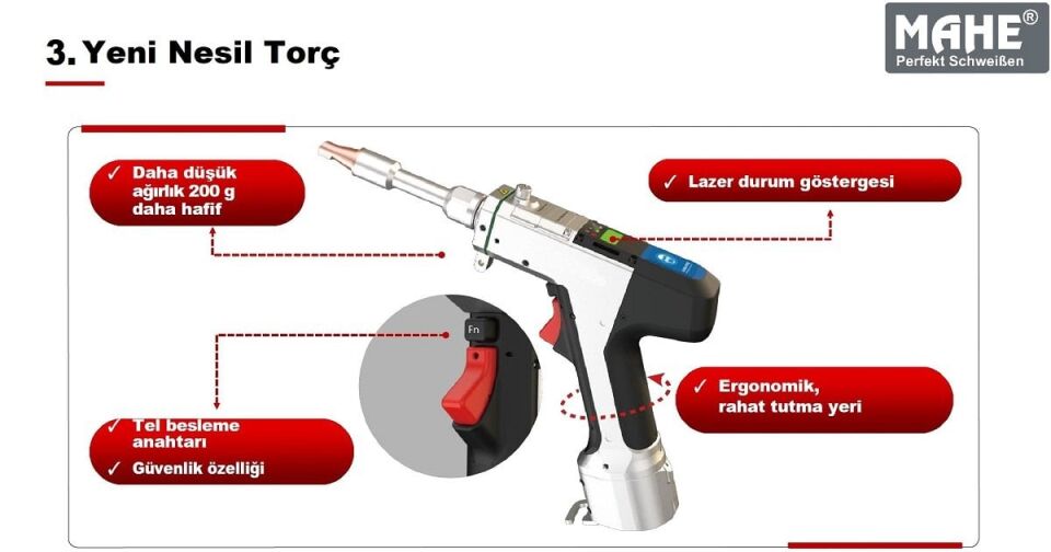 MAHE MLST 2000W 2 kW Yeni Nesil Lazer Kaynak Makinası (Almanya Üretimi)