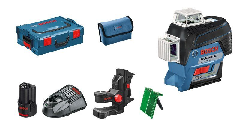 BOSCH GLL 3-80 CG Yeşil Işıklı Lazer Terazi 360 Derece (BM 1+Akü)