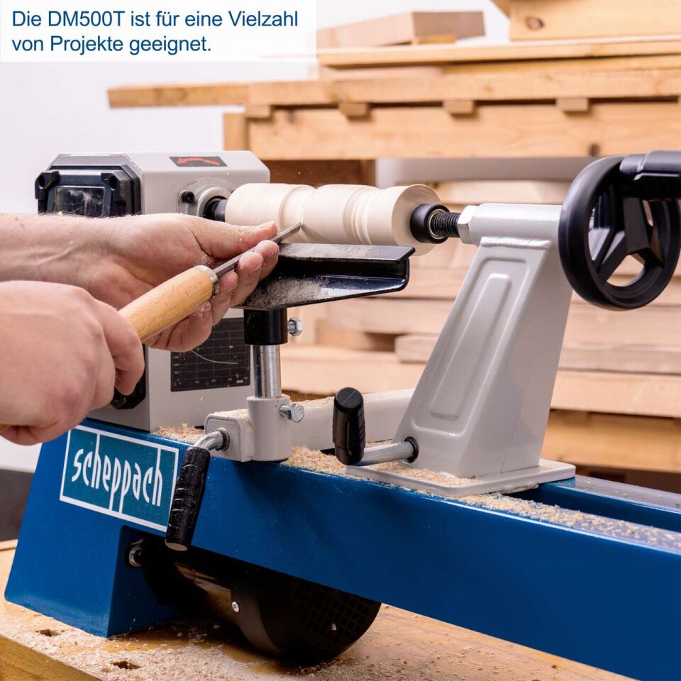 SCHEPPACH DM 500T Devir Ayarlı Ahşap Torna Makinası 400 Watt