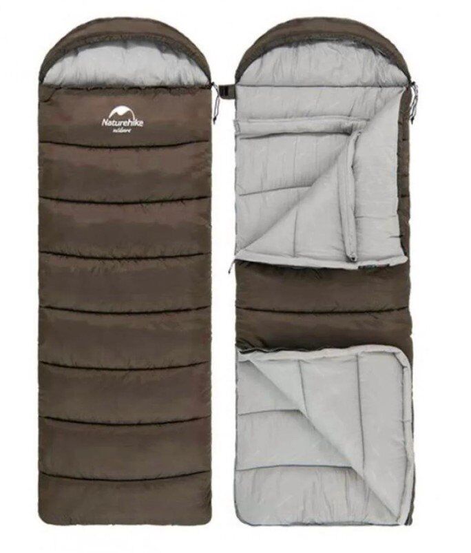 NATUREHIKE U350S Kapüşonlu Uyku Tulumu -17 Derece (Kahverengi-Sol)