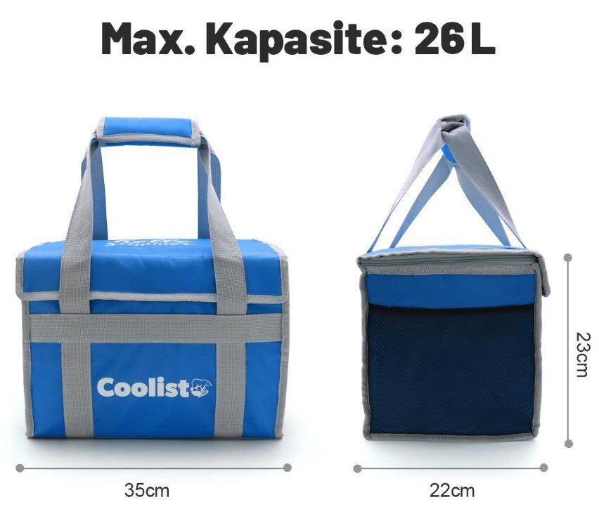 COOLIST CL26 Katlanır Termos Çanta 26 Litre (Mavi)