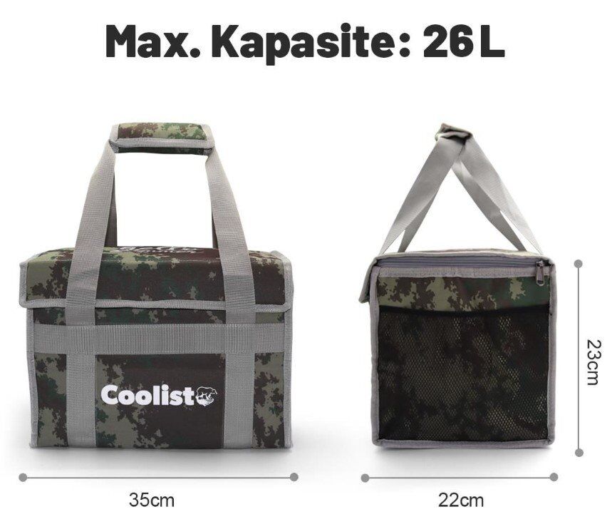 COOLIST CL26 Katlanır Termos Çanta 26 Litre (Kamuflaj)