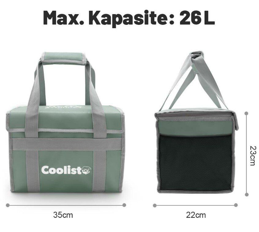 COOLIST CL26 Katlanır Termos Çanta 26 Litre (Buz Grisi)