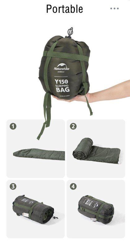 NATUREHIKE Y150L Pamuklu Uyku Tulumu -6 Derece (Yeşil-Sağ)