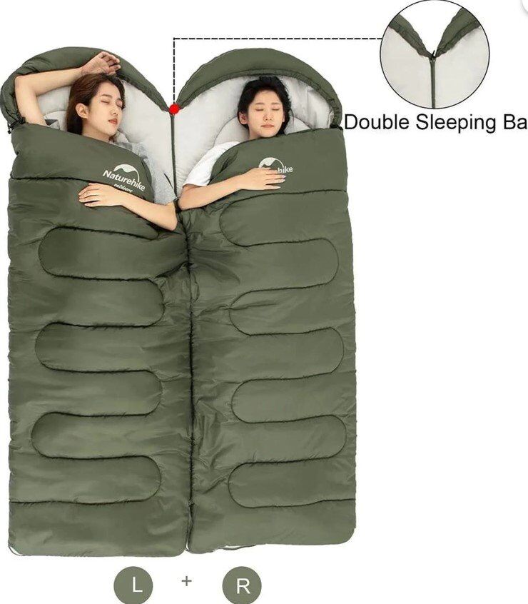 NATUREHIKE Y150L Pamuklu Uyku Tulumu -6 Derece (Yeşil-Sağ)