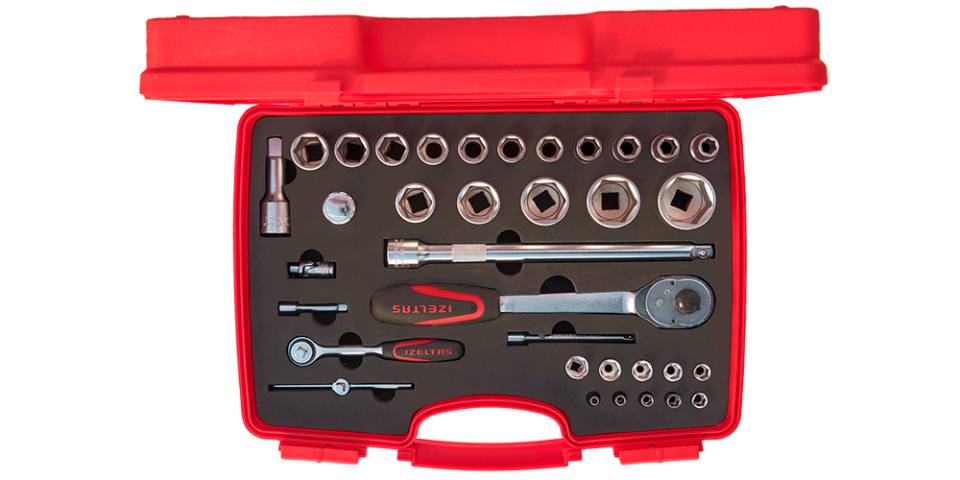 İZELTAŞ 1/4'' - 1/2'' Altı Köşe Lokma Takımı 35 Parça (1113 00 1038)