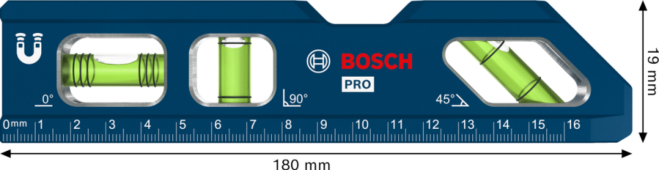 BOSCH Mıknatıslı Su Terazisi 180 mm Aluminyum Gövdeli (1600A03AA8)