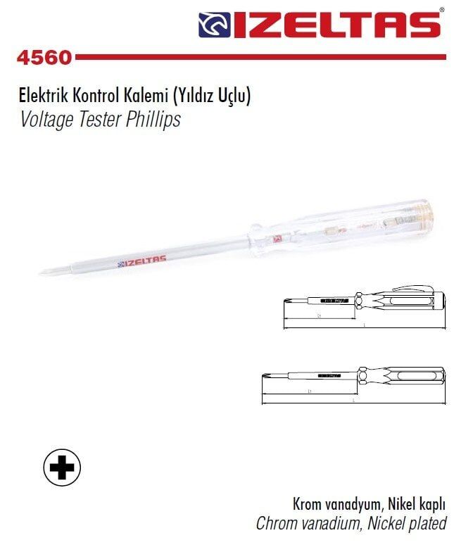 İZELTAŞ Yıldız Kontrol Kalemi 190 mm (4560180190)