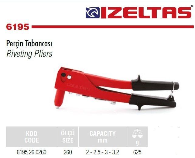 İZELTAŞ Perçin Tabancası 260 mm.(6195 26 0260)