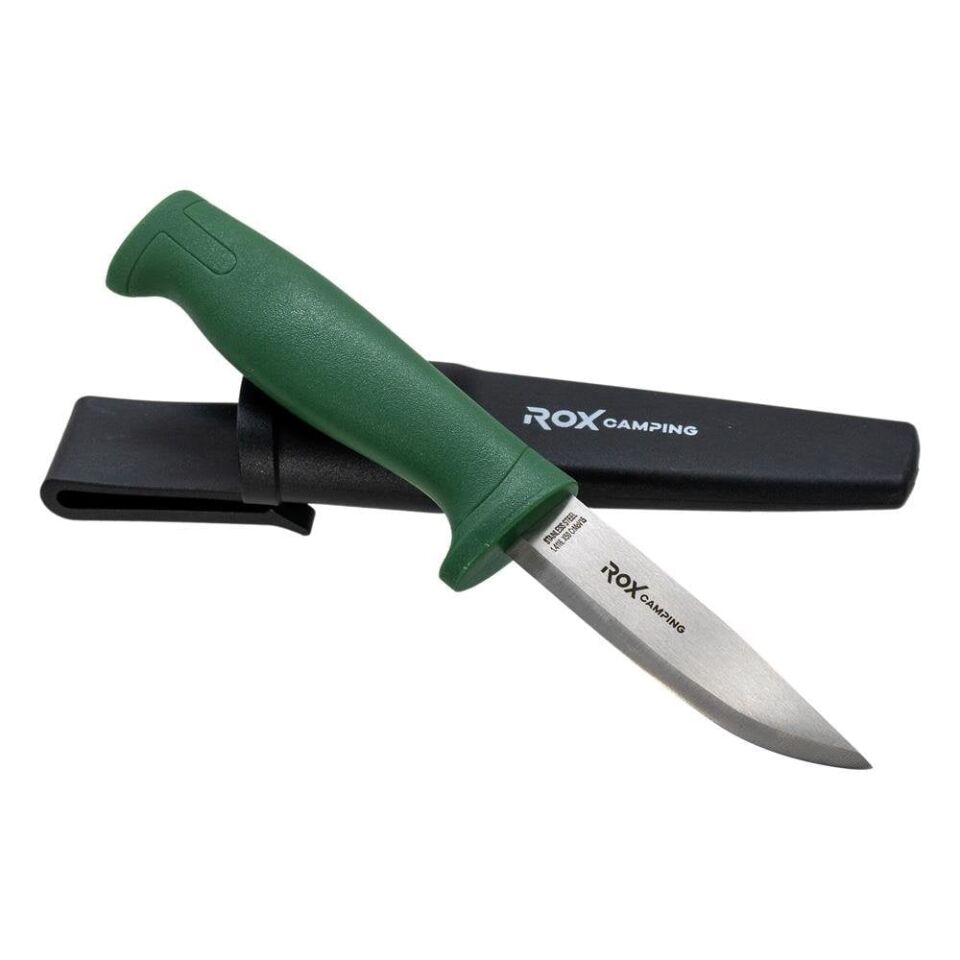 ROX CAMPING 0319 Busch Craft Eco Paslanmaz Çelik Kamp Bıçağı (Yeşil)