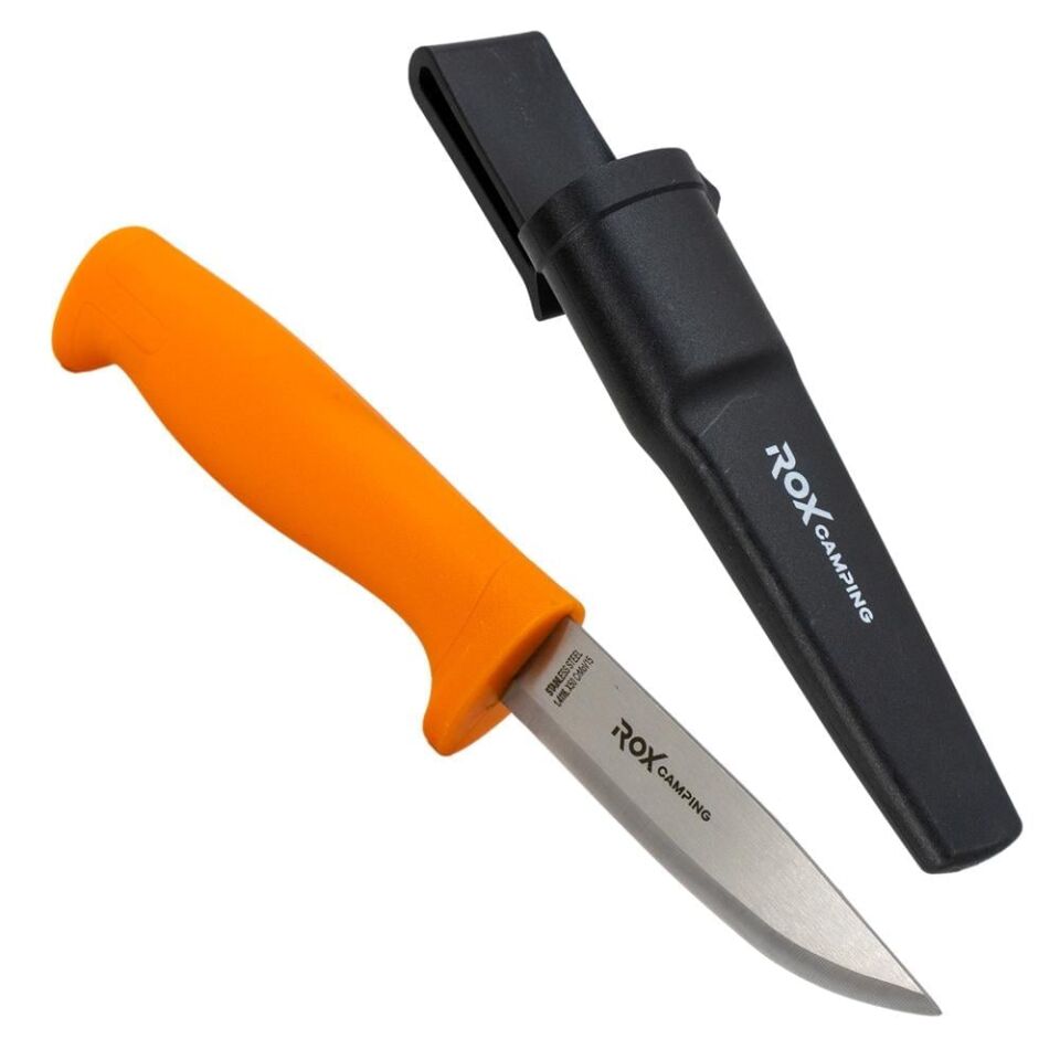 ROX CAMPING 0320 Busch Craft Eco Paslanmaz Çelik Kamp Bıçağı (Turuncu)