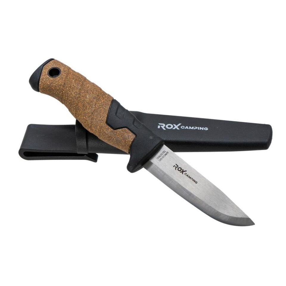 ROX CAMPING 0322 Busch Craft Plus Paslanmaz Çelik Kamp Bıçağı (Siyah)