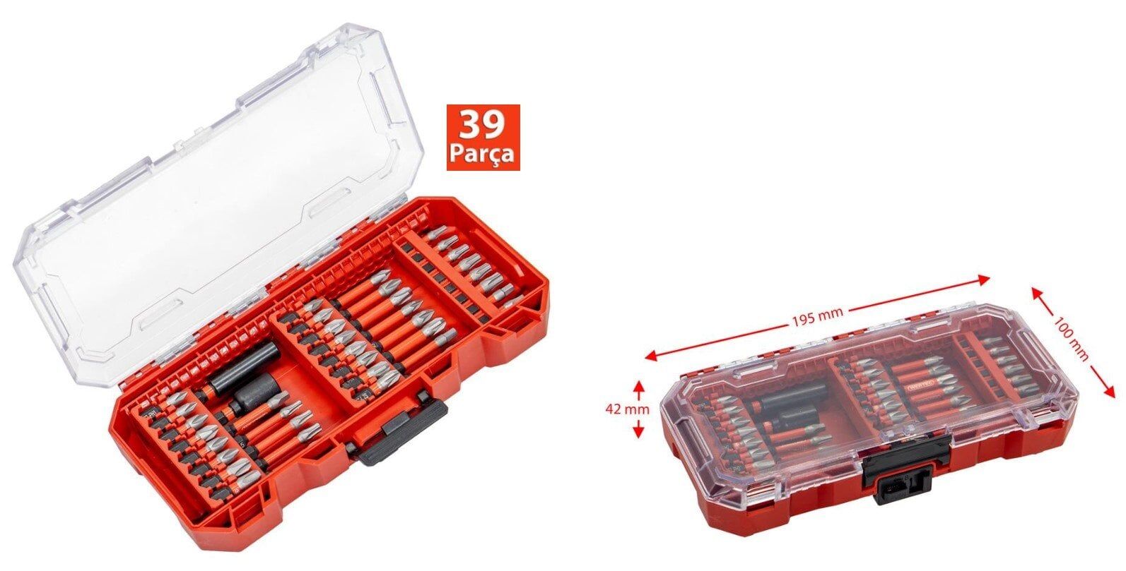 NEXON 6518 Adaptörlü Bits Uç Vidalama Seti 39 Parça