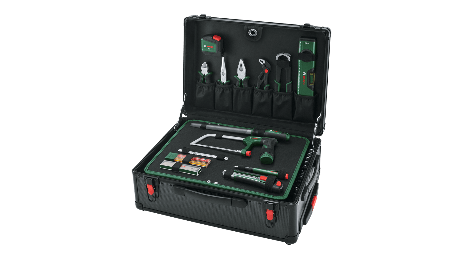 BOSCH 119 Parça Çok Amaçlı Montaj - Anahtar ve Lokma Seti Tekerli Valiz Çantalı