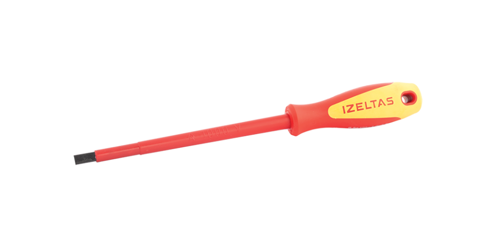 İZELTAŞ 1000V Düz Uç İzoleli Elektrikçi Tornavida 4x100 (4140 17 4100)
