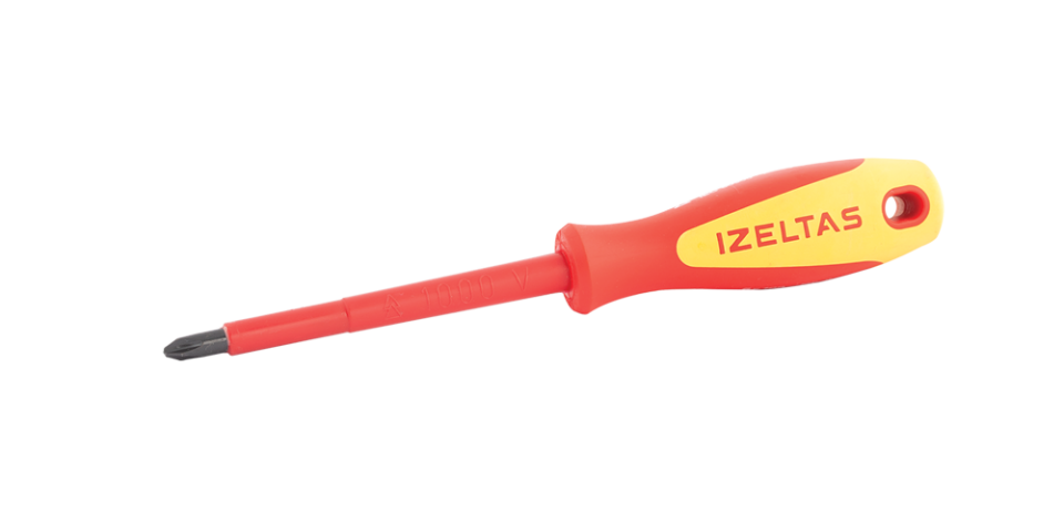 İZELTAŞ 1000V Yıldız İzoleli Elektrikçi Tornavida 4.5x80 (4145 18 4580)