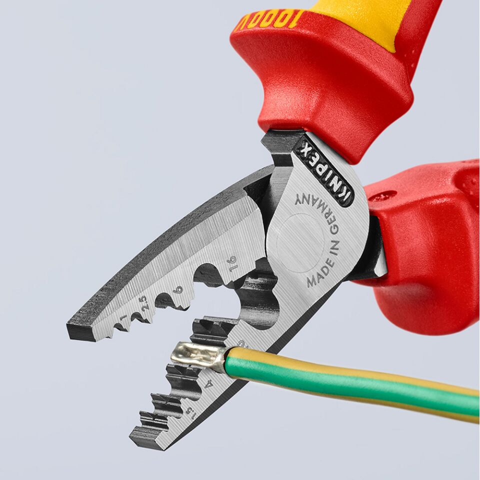KNIPEX VDE 1000 Volt Elektrikçi Kablo Pabuç Sıkma Pensesi (9778180)