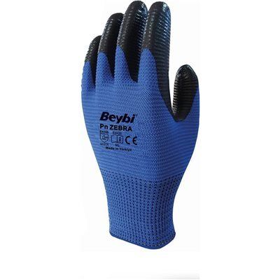 BEYBİ Zebra Nitril Mavi İş Eldiveni 9 Numara (1 Çift)
