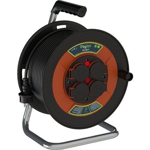 BYLION PMP Seyyar Plastik Makaralı Ara Kablo 220 Volt Termikli (Ölçü Seçiniz)