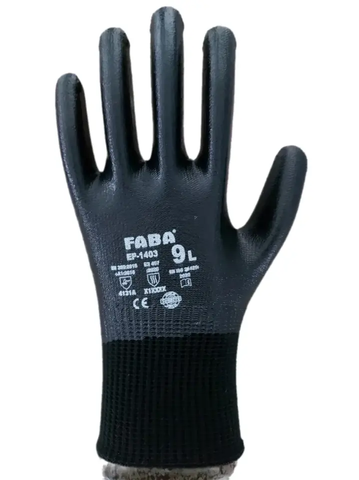 FABA EP-1403 Siyah Nitril Eldiven No:9
