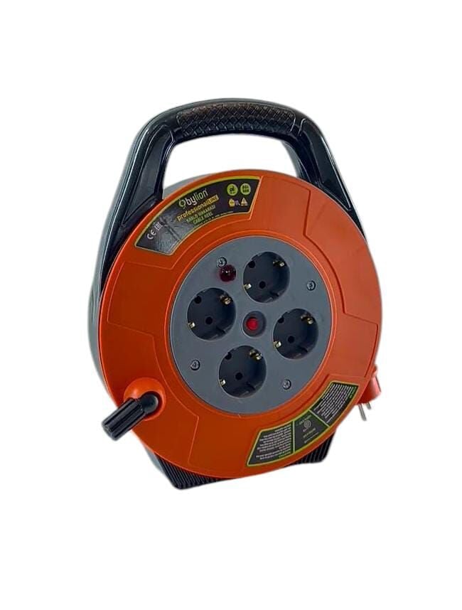 BYLION PKE 3x1.5 mm 10 mt Seyyar Plastik Makaralı Ara Kablo 220 Volt Termikli