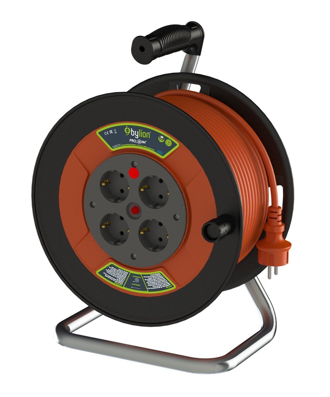 BYLION PME LED Işıklı Seyyar Plastik Makaralı Ara Kablo 220 Volt Termikli (Ölçü Seçiniz)