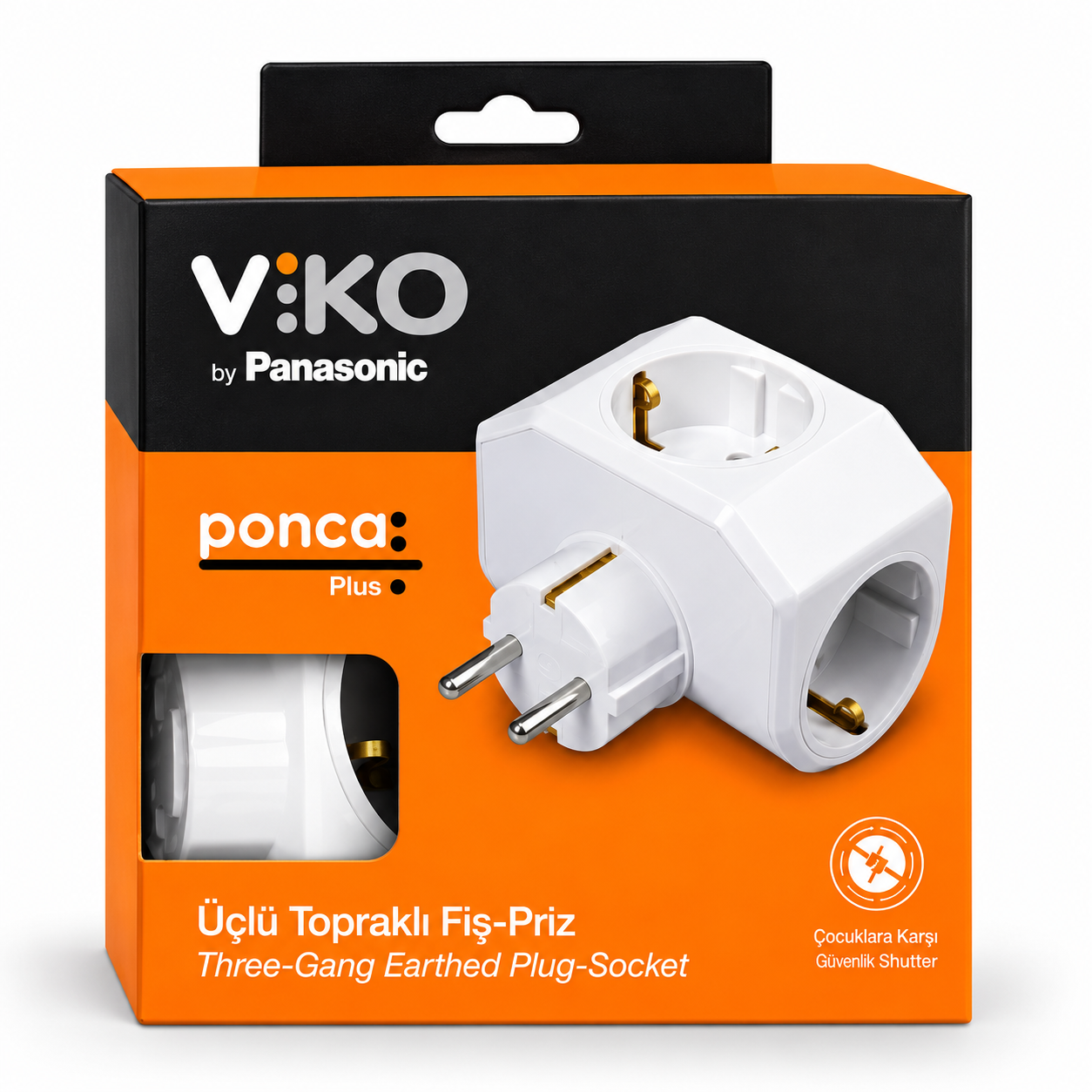 Viko Yonca Plus Beyaz 3'lü Topraklı Priz