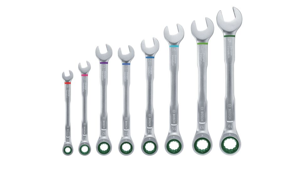 BOSCH 8 Parça Cırcırlı Kombine Anahtar Takımı (1600A027PS)