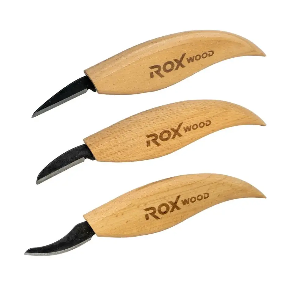 ROX WOOD Ahşap Yontma ve Oyma Bıçağı 3'lü Set (153ROX0376)