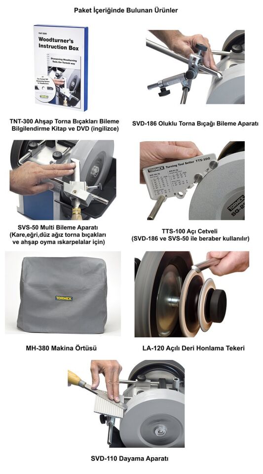 TORMEK TNT-708 Ahşap Torna Bıçağı Bileme Aparatları Kiti