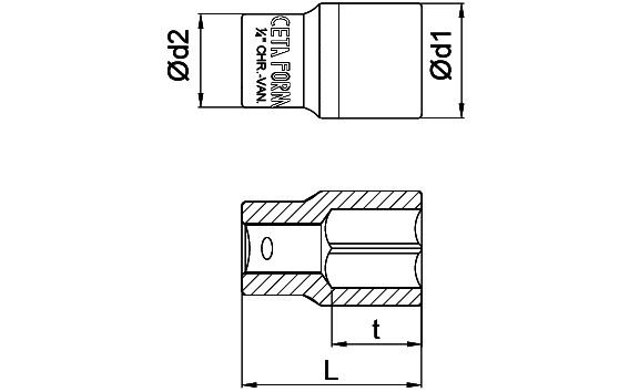 CETA 1/4'' Altı Köşe Lokma Anahtar 11 mm