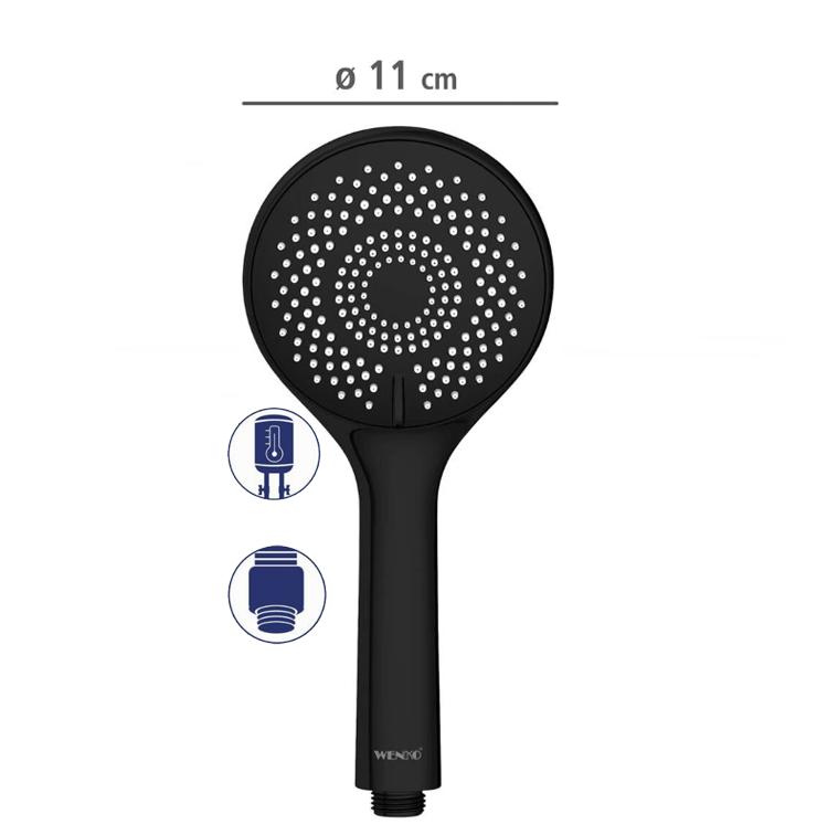 Wenko Duş Başlığı 3 Fonksiyonlu Siyah