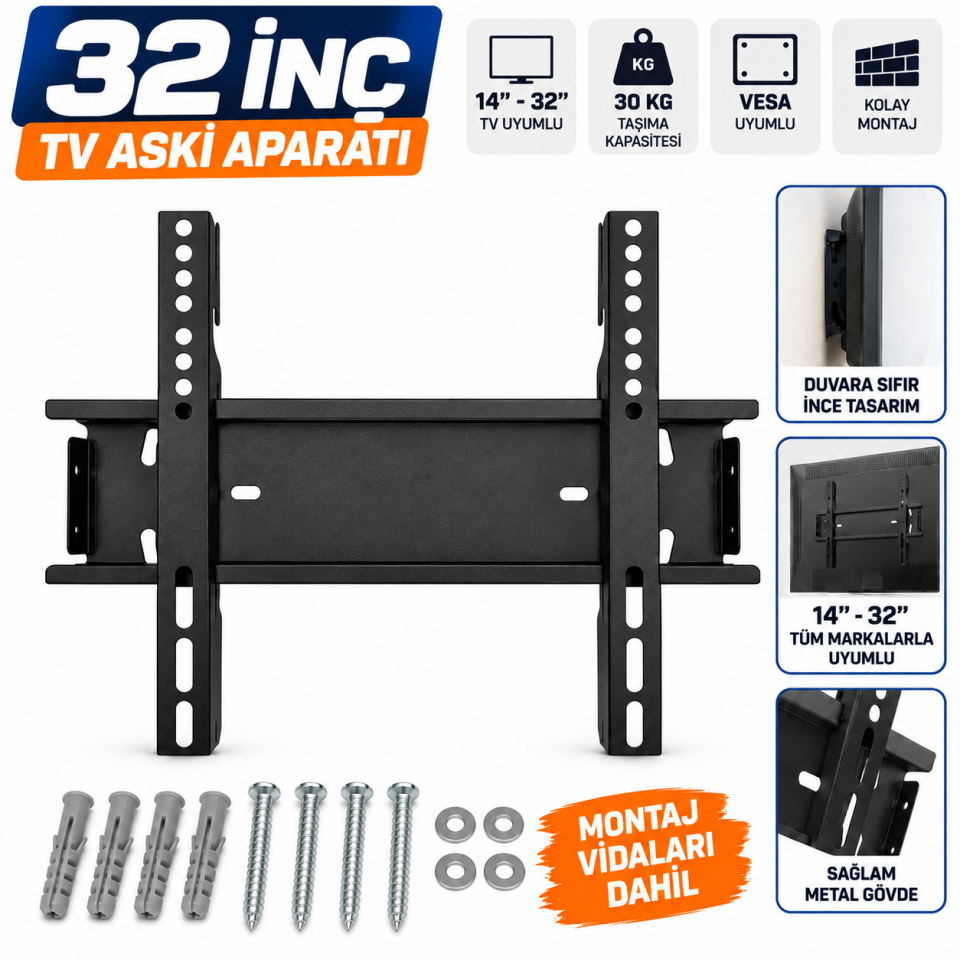TV Askı Aparatı – Duvar Tipi 32 İnç