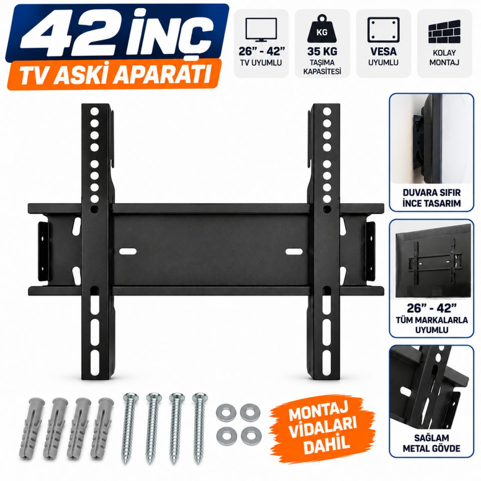 TV Askı Aparatı – Duvar Tipi 42 İnç