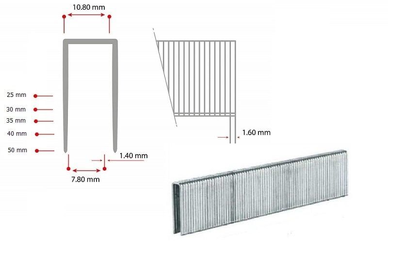 ABAKAN 100/50 Havalı Zımba Teli 50 mm (N852-100/50 Tabancalar için)