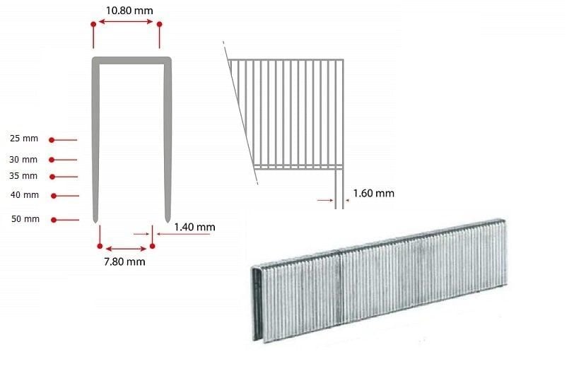 ABAKAN 100/50 Havalı Zımba Teli 50 mm (N852-100/50 Tabancalar için)