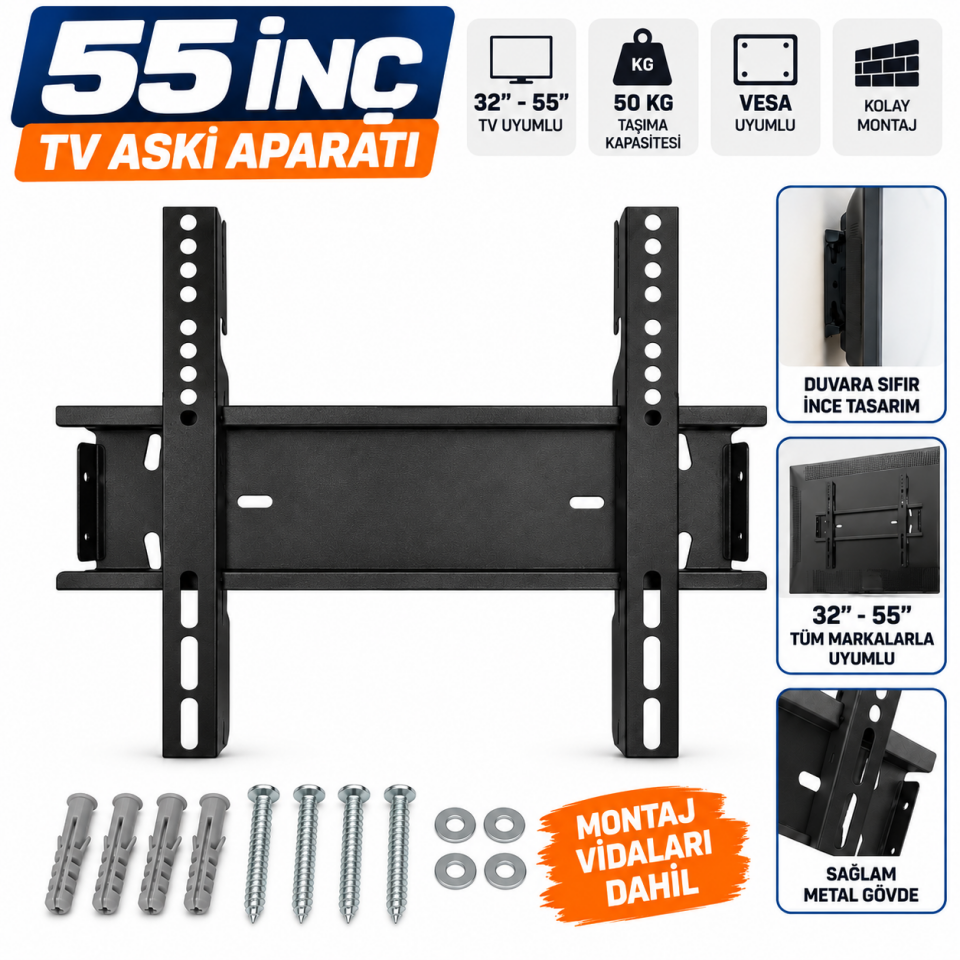 TV Askı Aparatı – Duvar Tipi 55 İnç