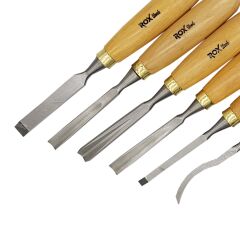 ROX Wood 6 Parça Ahşap Oyma Seti (Neopren Çantalı)