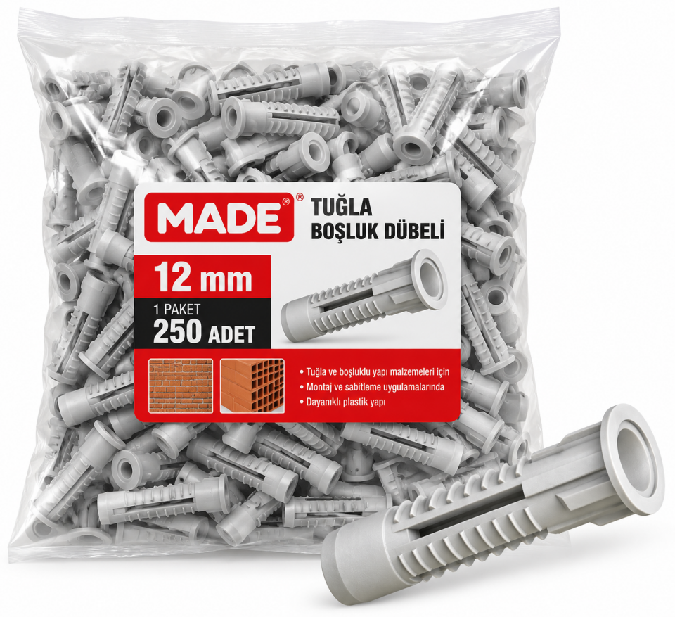 MADE Tuğla Boşluk Dübeli 12 mm – 250 Adet