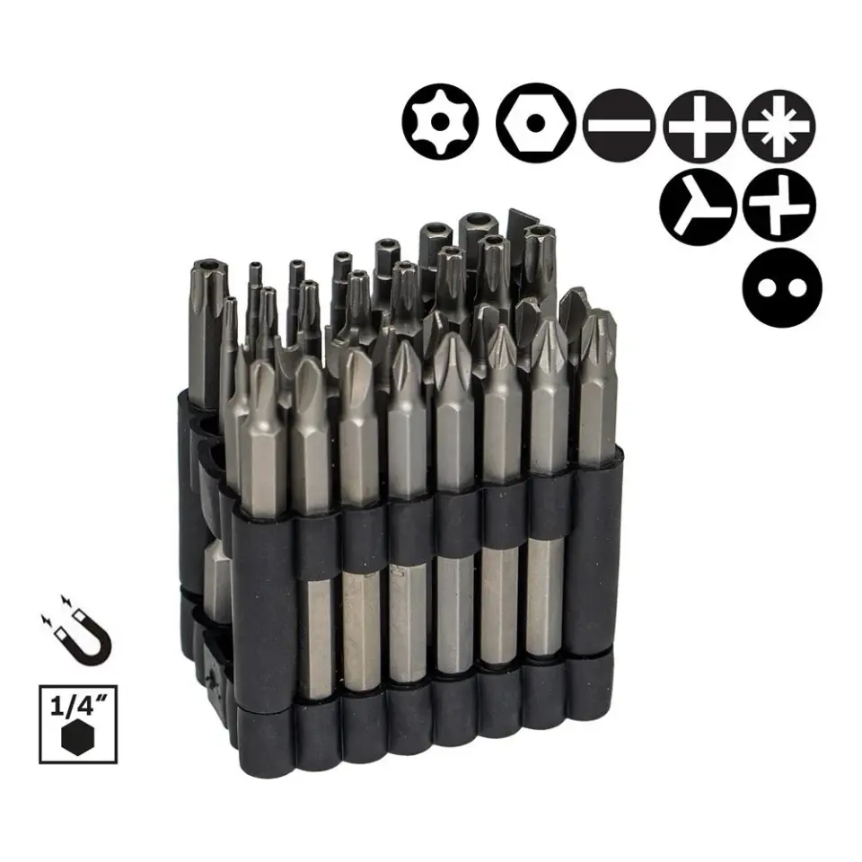 NEXON 6524 Özel Vidalar için Vidalama Bits Uç Seti 75 mm 32 Parça