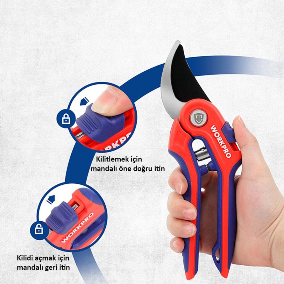 WORKPRO Profesyonel Bağ Bahçe Budama Makası (WP333009)