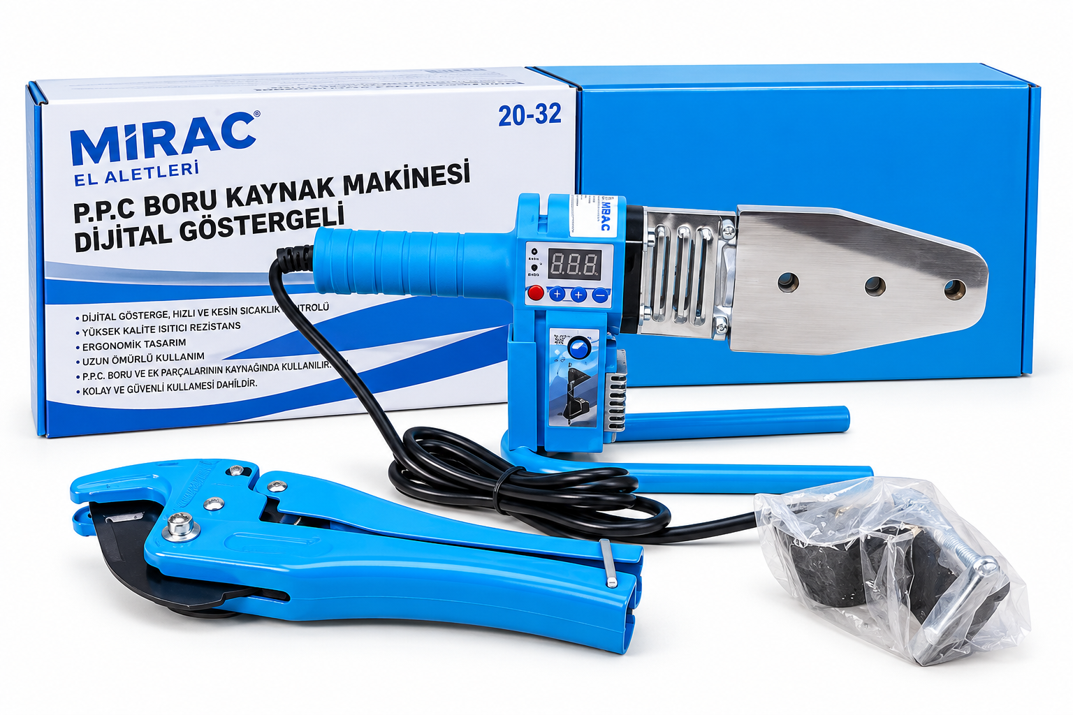 M-2052 MİRAÇ 20-32 mm Dijital Göstergeli PPRC Boru Kaynak Makinesi