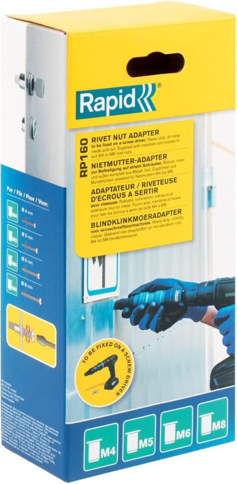 Rapid RP160 Perçin Somun Adaptörü (Şarjlı Matkap ve Vidalama İçin)