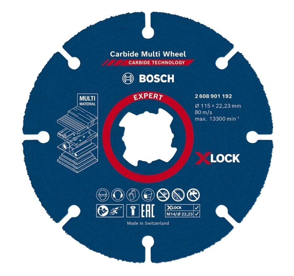 BOSCH Carpide Multi Whell Taşlama İçin Ahşap Kesme Diski 115 mm (Elmas uçlu)