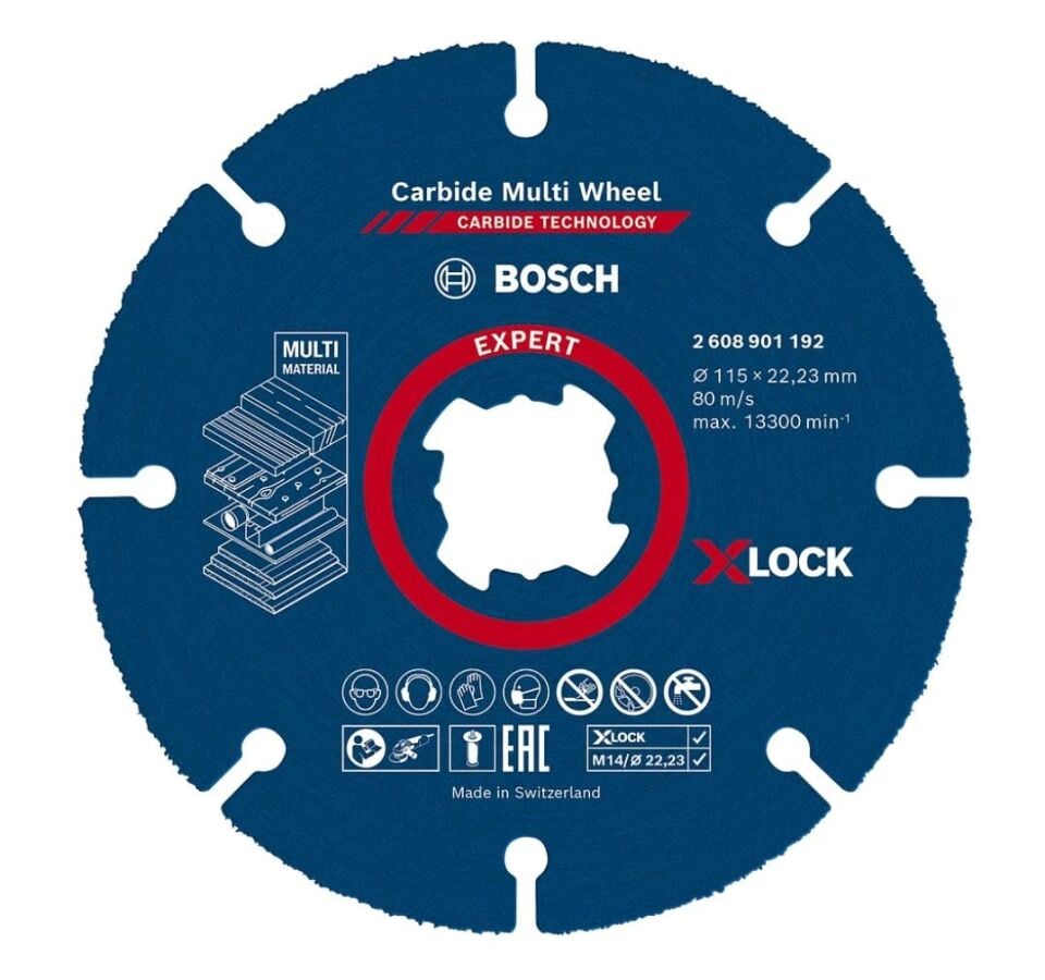 BOSCH Carpide Multi Whell Taşlama İçin Ahşap Kesme Diski 115 mm (Elmas uçlu)