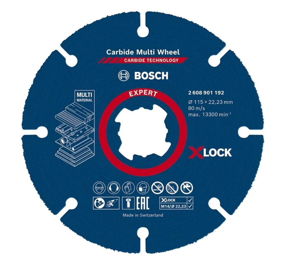 BOSCH Carpide Multi Whell Taşlama İçin Ahşap Kesme Diski 115 mm (Elmas uçlu)