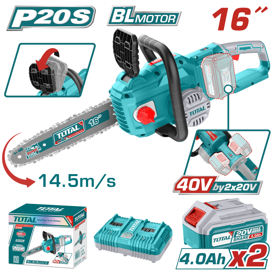 Total Lİ-ION AKÜLÜ 40V ZİNCİRLİ TESTERE TGSLI401682