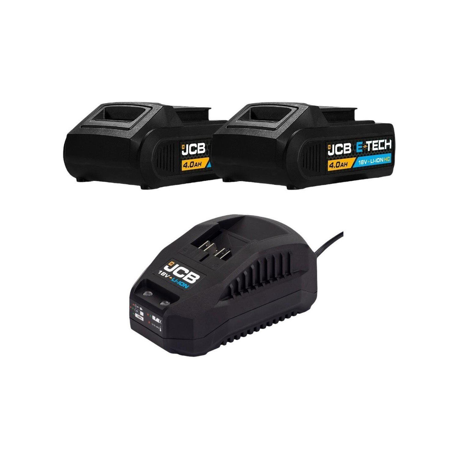 ﻿JCB 18 Volt Akü Paketi (2x4.0 Ah Akü + 1xHızlı Şarj Cihazı)