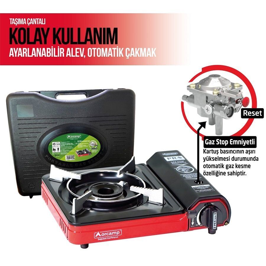 ORCAMP CK-505 Tekli Kamp Ocağı - Kırmızı