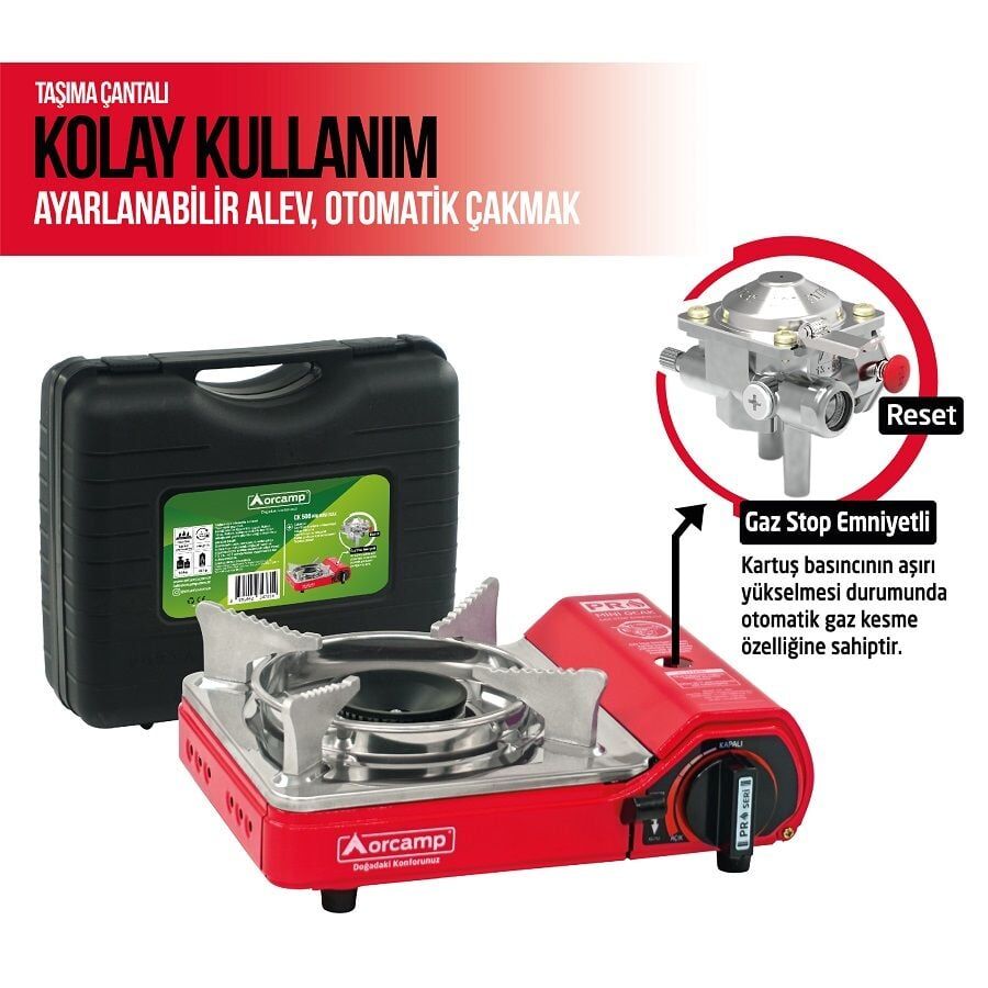 ORCAMP CK506 Mini Kamp Ocağı - Kırmızı